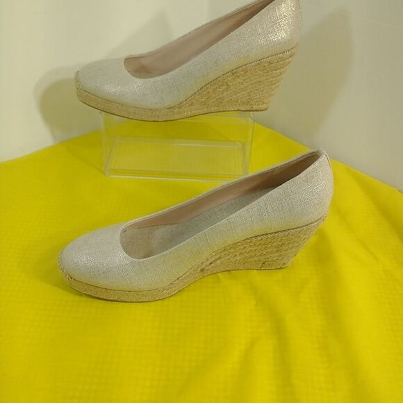 J. Crew Women’s Seville Espadrille Wedges Canvas Size 12. Gray - Picture 3 of 10